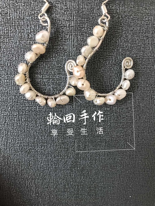 輪回手作新品，心形珍珠耳环 第19步