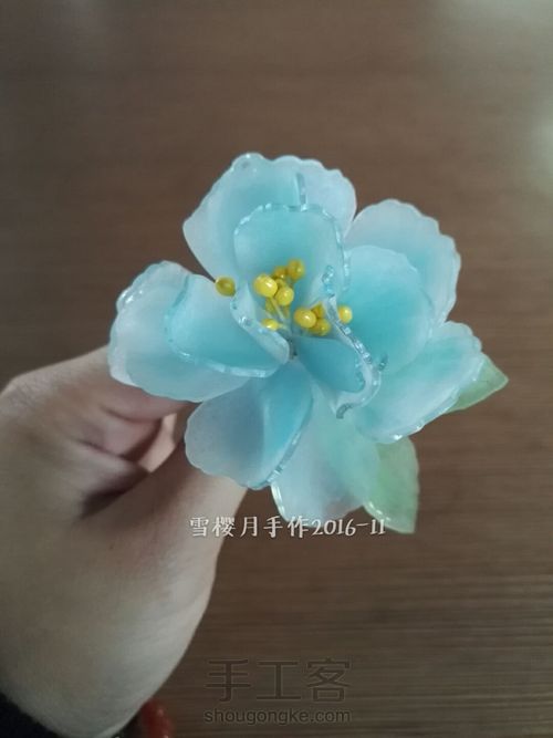 热缩片制作的山茶花—雪樱月原创 第10步