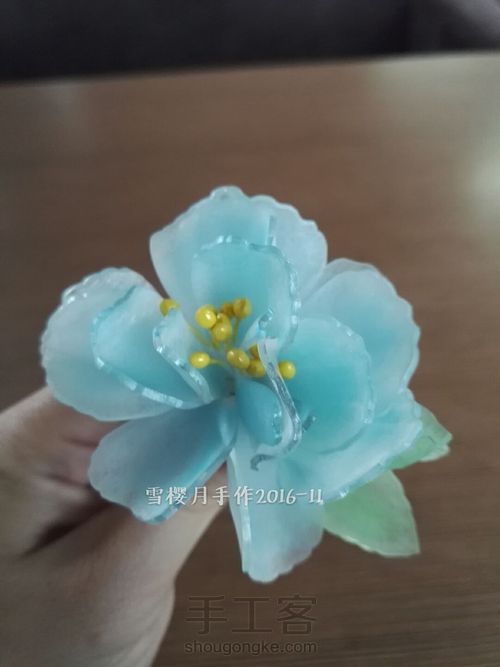 热缩片制作的山茶花—雪樱月原创 第9步