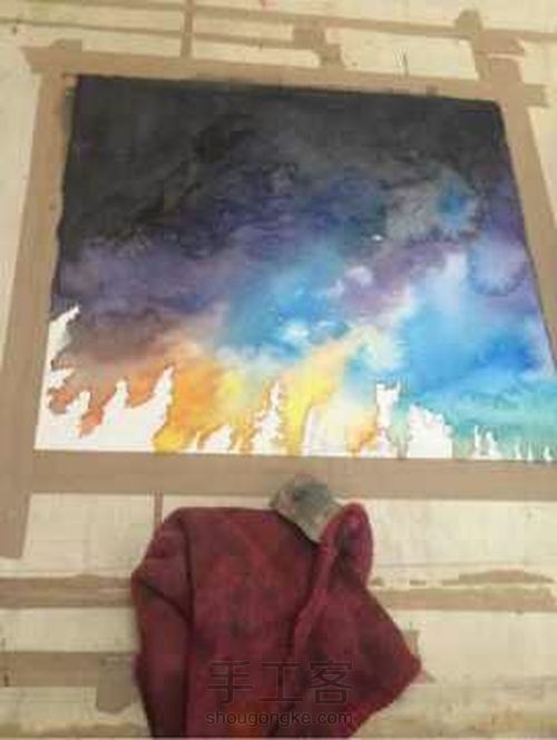 星空水彩 第1步