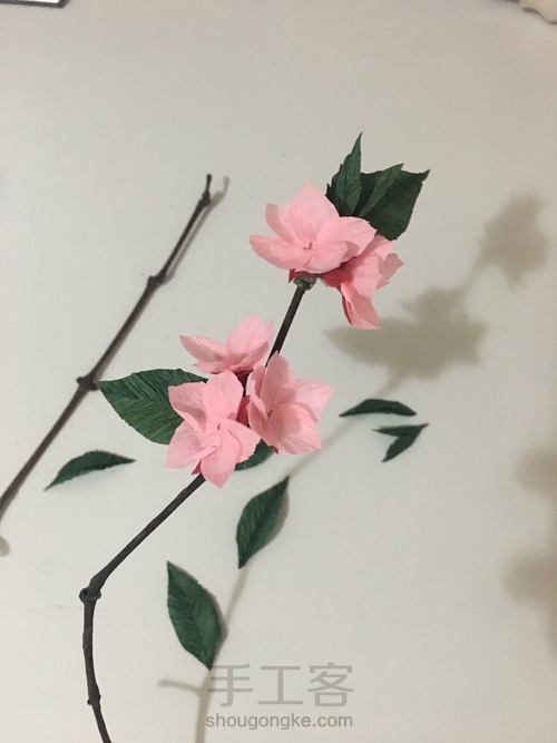 皱纹纸桃花 第2步