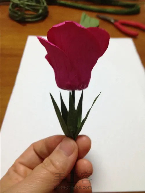 皱纹纸玫瑰花🌹 第12步