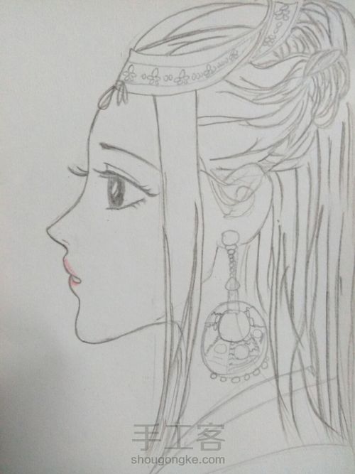 【小茶手绘】侧脸美女 第6步