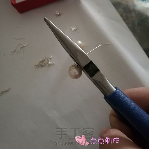 单颗珠子耳环教程 第3步