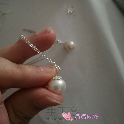 单颗珠子耳环教程 第4步