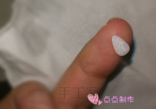 手工打磨欧泊原石镶嵌戒指 第6步