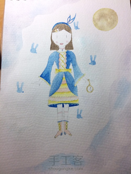 水彩《Miss rabbit》 第25步
