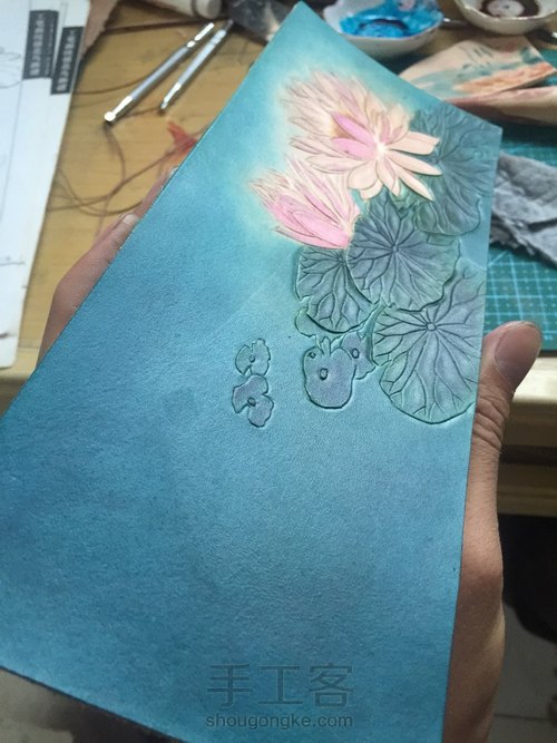 皮雕睡莲 第4步