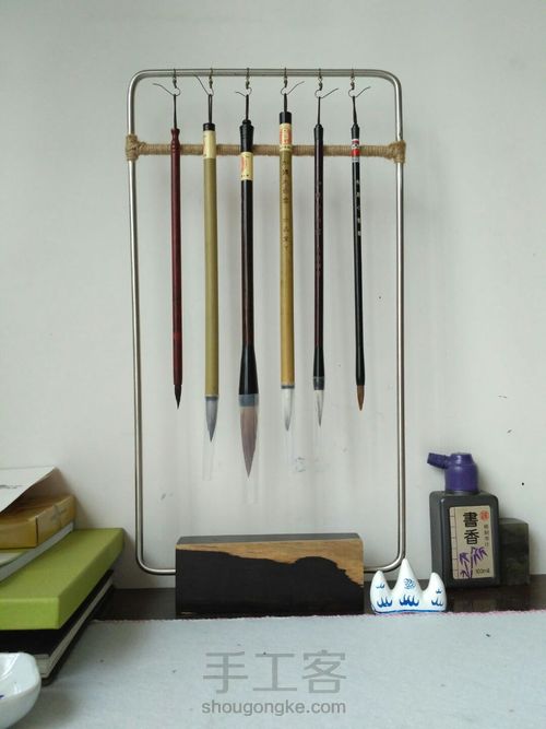 简易毛笔笔挂 第2步