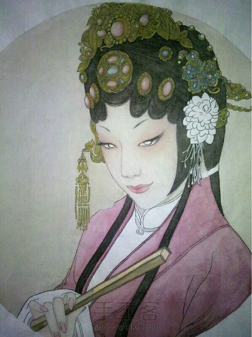 水墨画/工笔画仕女图 第3步