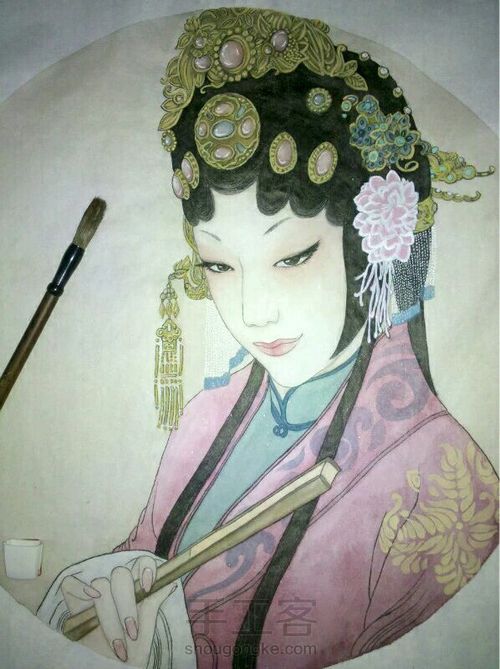 水墨画/工笔画仕女图 第4步