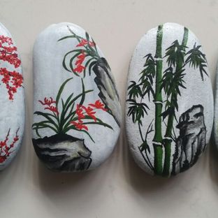 石头画之梅兰竹菊