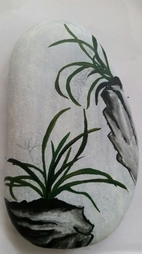 石头画之梅兰竹菊 第5步