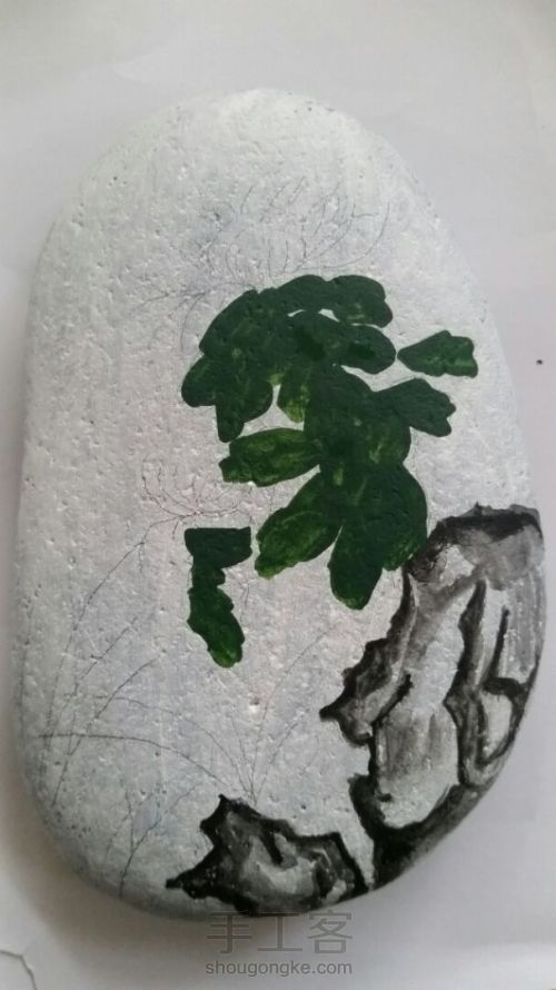 石头画之梅兰竹菊 第8步