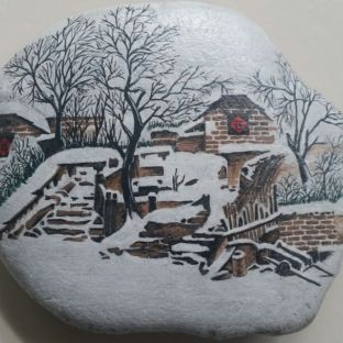 石头画之雪景