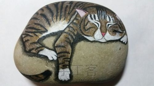 石头画之小懒猫 第4步