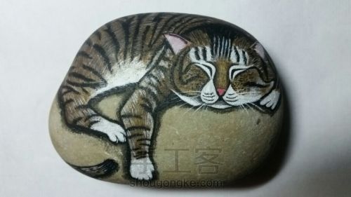 石头画之小懒猫 第5步