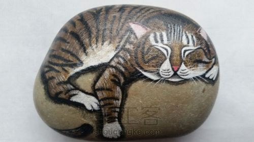 石头画之小懒猫 第6步
