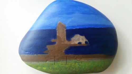 石头画之青海湖 第4步