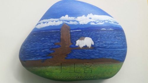 石头画之青海湖 第5步