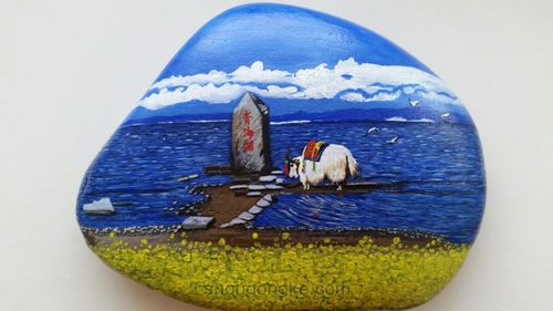 石头画之青海湖 第10步