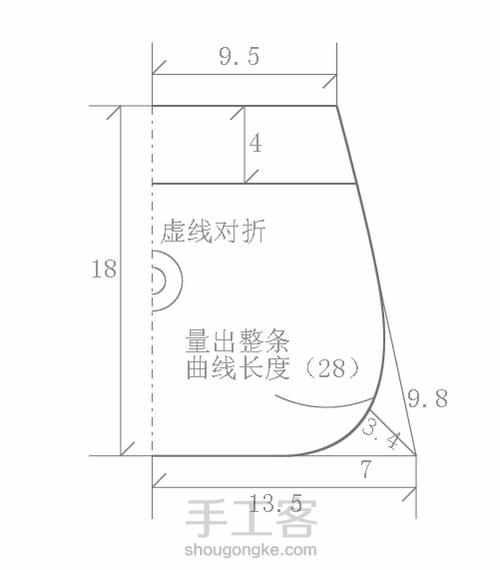 口金包自制样板 第3步