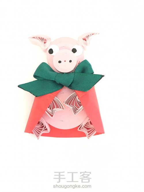 (￣(●●)￣)【衍纸原创】猪猪背包小挂件教程 第17步