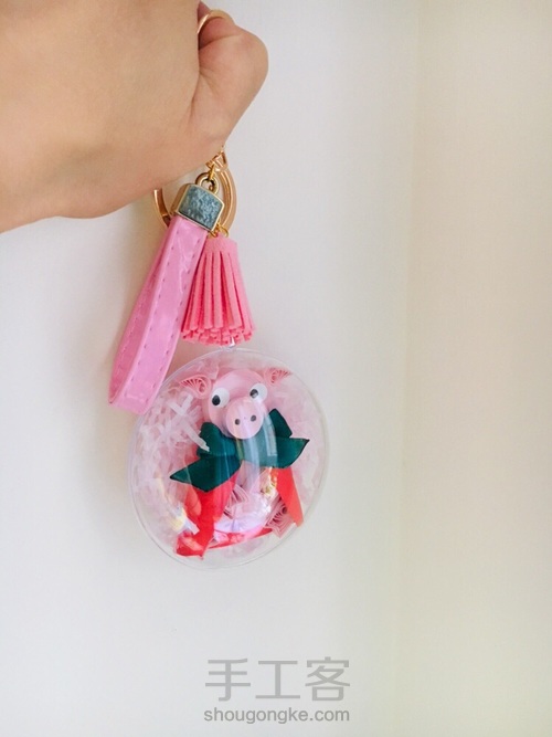 (￣(●●)￣)【衍纸原创】猪猪背包小挂件教程 第18步