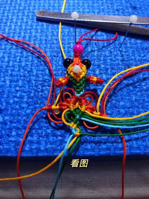 彩色小金鱼编织教程2 第10步