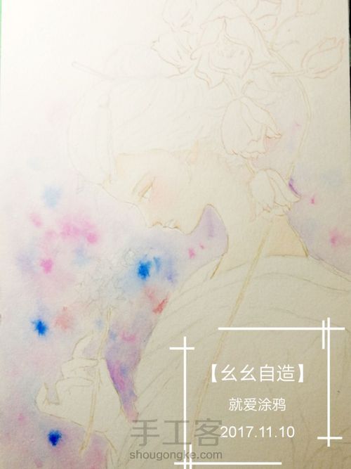 【幺幺自造】画个美人顺便试试梵高40色 第15步