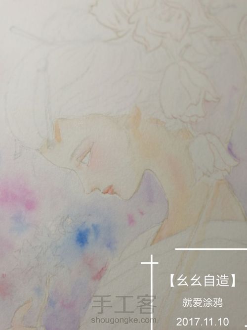 【幺幺自造】画个美人顺便试试梵高40色 第17步