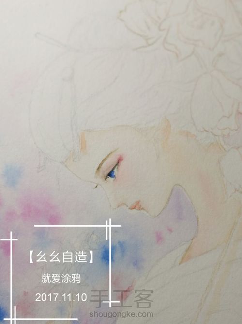 【幺幺自造】画个美人顺便试试梵高40色 第20步