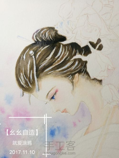 【幺幺自造】画个美人顺便试试梵高40色 第24步