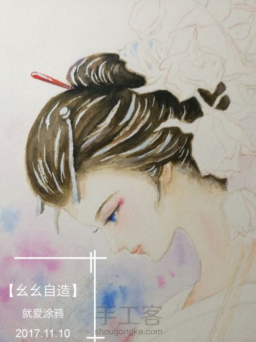 【幺幺自造】画个美人顺便试试梵高40色 第25步