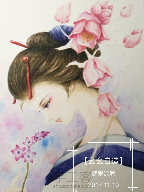 【幺幺自造】画个美人顺便试试梵高40色 第38步