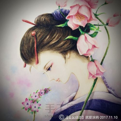 【幺幺自造】画个美人顺便试试梵高40色 第44步