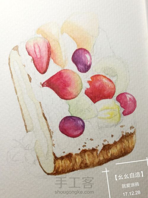 【幺幺自造】甜品系列: 鲜果奶油卷 第14步