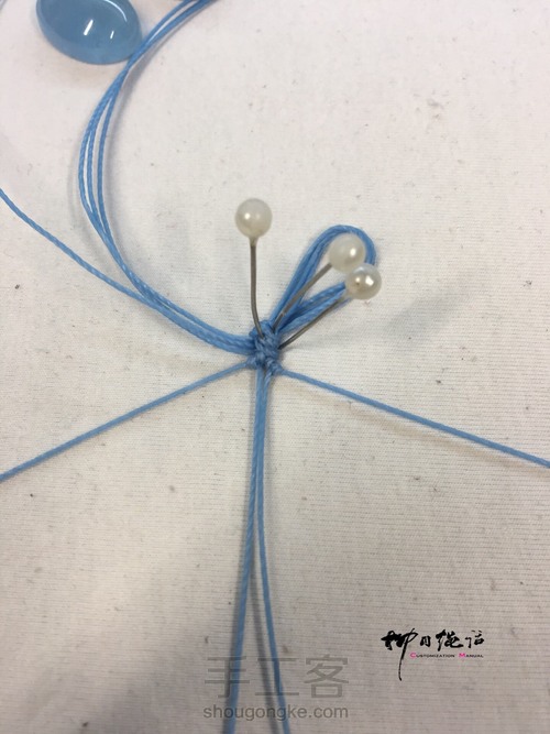 菱形铜珠石头包边 第5步