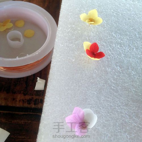 立体永生花耳饰 第4步