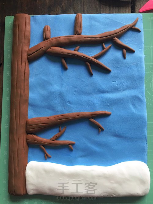 雪景－猫头鹰🦉 第2步