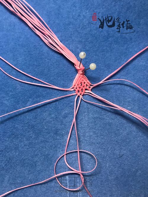 仿外网 粉色花朵手绳 第18步