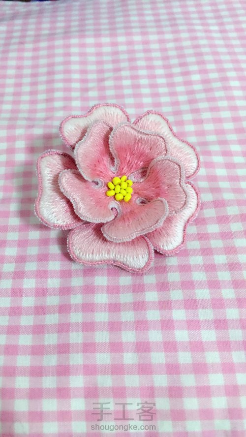 自制立体刺绣胸花 第1步