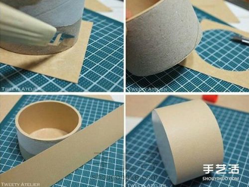 透明胶带纸筒废物利用 DIY制作漂亮的收纳盒👉转载👈 第5步