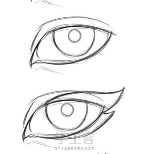 人体五官之眼睛的画法 第2步