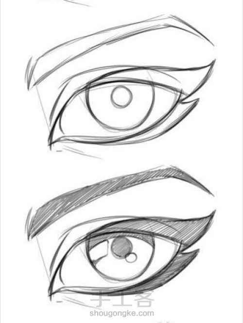人体五官之眼睛的画法 第3步