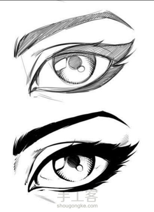人体五官之眼睛的画法 第4步