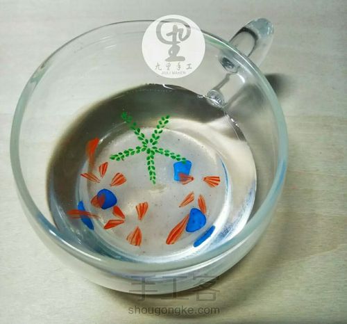 树脂画鱼群详细画法 第3步