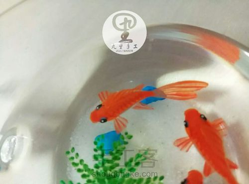 树脂画鱼群详细画法 第6步