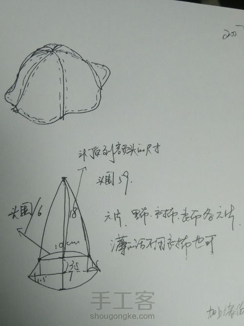 太阳帽 第1步