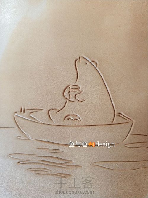 星空染色皮雕《爱的小熊》手机壳 第5步